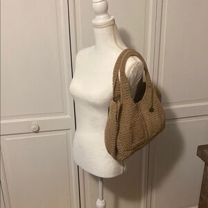 The Sak Tan Shoulder Bag with Woven Texture